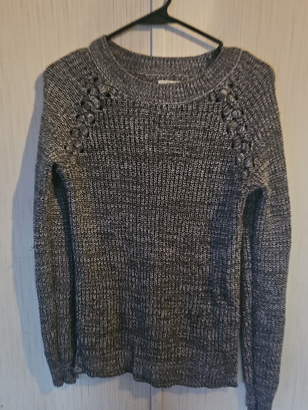 Gray Cable-Detail Women's Sweater